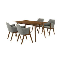 Westmont/Renzo 5-Piece Rubberwood Dining Set with Cushioned Chairs - Stylish & Durable for Any Space