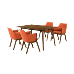 Westmont/Renzo 5-Piece Rubberwood Dining Set with Cushioned Chairs - Stylish & Durable for Any Space