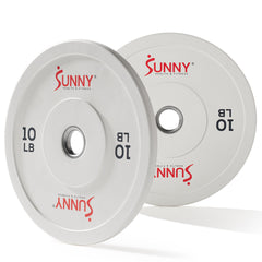 Sunny Health & Fitness Strength Elite 2-inch Rubber Olympic Weight Plates 10 - 55 LBS