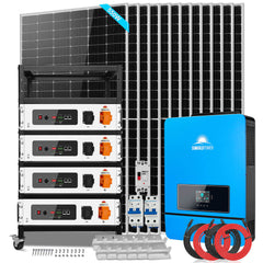 Sungold Power Off Grid Solar Kit 12 X 550 Watts Solar Panels 25.6KWh Lithium Battery 10Kw Solar Inverter 48Vdc 120V/240V Sgr-10K25S