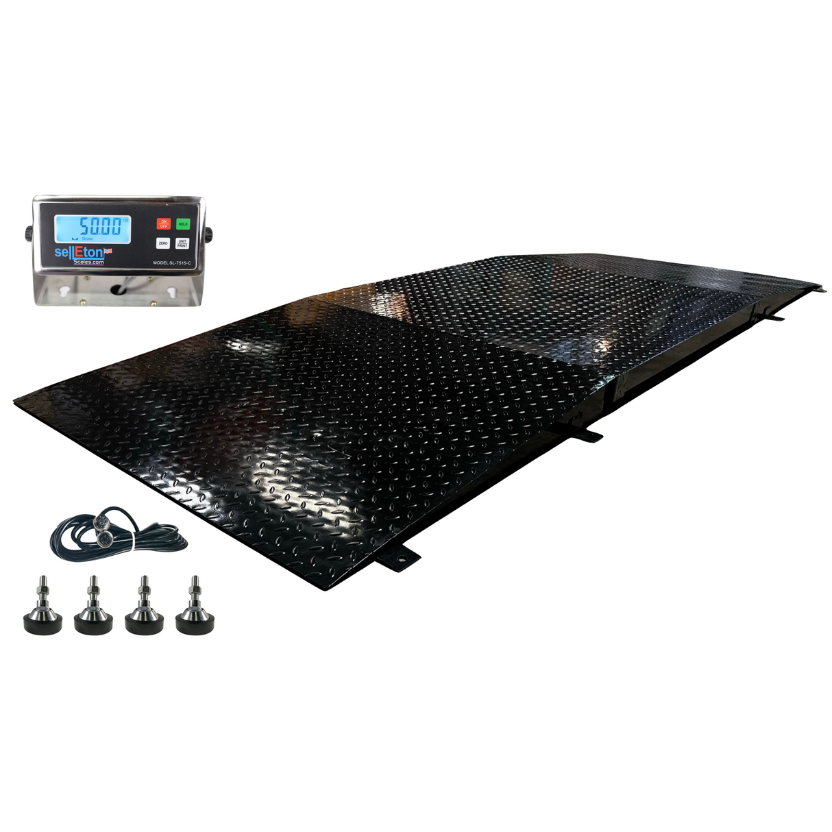 Prime Scales 48" x 48" (4x4) Selleton Smart Ready Floor scale with 2 Ramps / Pallet size 2500 x .5 lb
