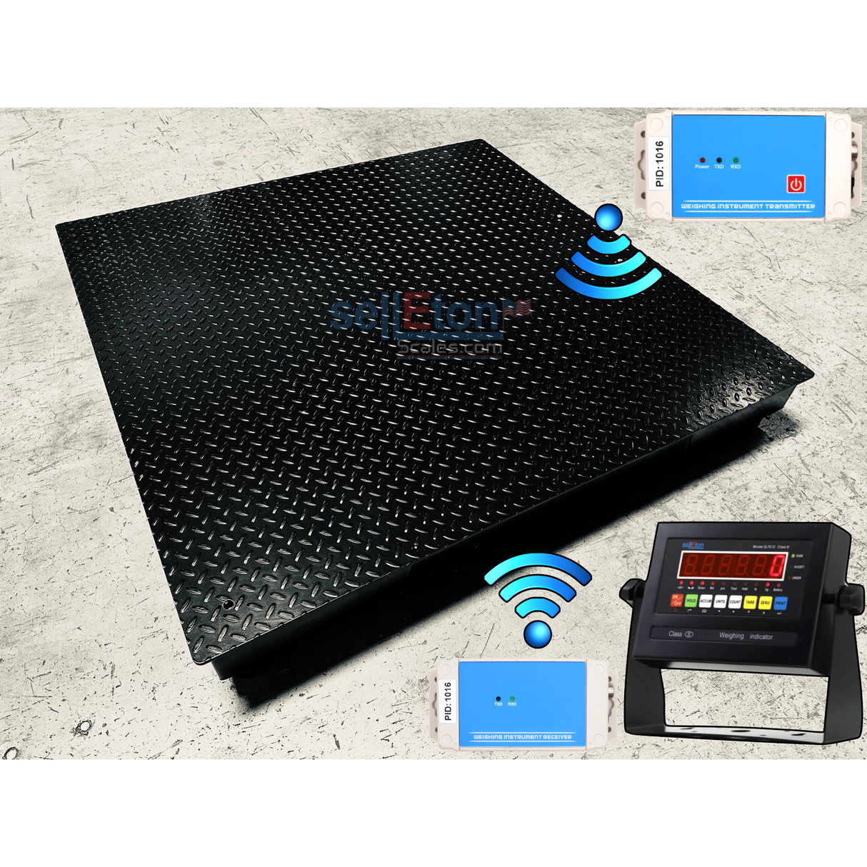 Prime Scales NTEP Certified SL-800-W Selleton  (24" x 24") Wireless Industrial Floor scales