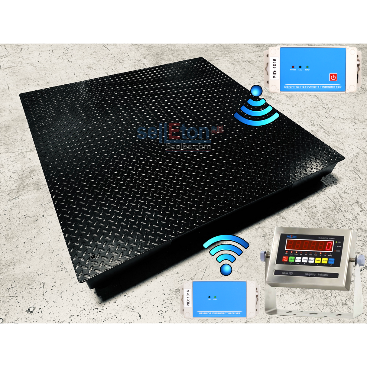 Prime Scales NTEP Certified SL-800-W Selleton  (24" x 24") Wireless Industrial Floor scales