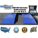 Prime Scales SL-60KX Heavy Duty 7' Selleton Truck Axle Scale with 60,000 lbs capacity