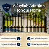 Aleko Steel Dual Swing Driveway Gate - ST.LOUIS Style - 14 x 6 Feet