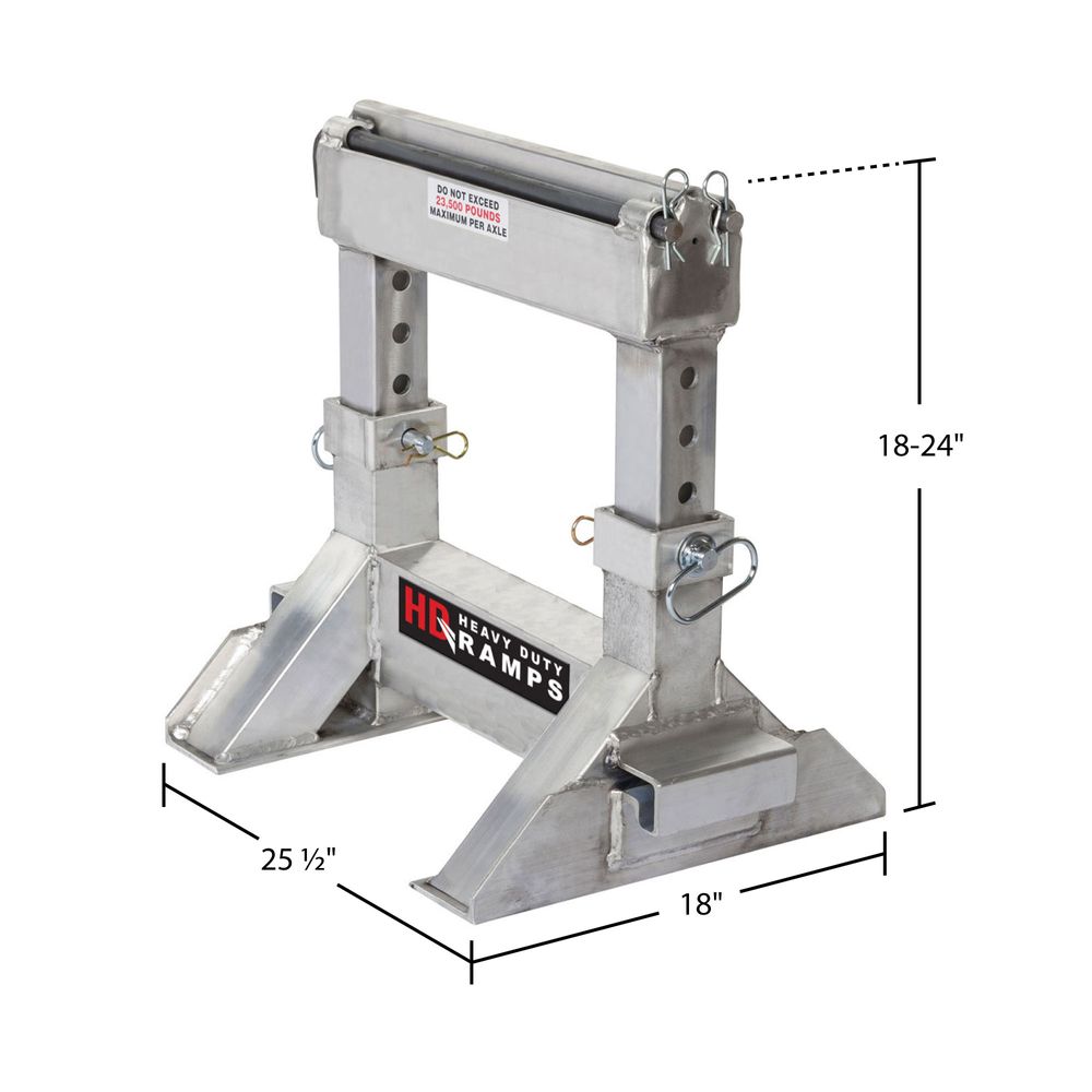 Adjustable Heavy-Duty Lower Ramp Support Stands (Pair)