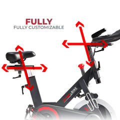 Sunny Health & Fitness Premium Smart Magnetic Belt Drive Indoor Cycling Exercise Bike with 40LB Flywheel