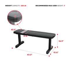 Sunny Health & Fitnes Flat Utility Weight Bench | Sunny Strength™