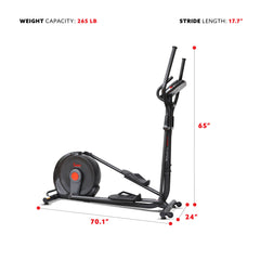 Sportsplay Stride Smart Electro-Magnetic Elliptical Machine with 18" stride length