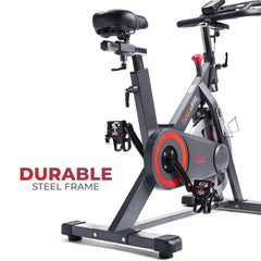 Sunny Health & Fitness Premium Smart Magnetic Belt Drive Indoor Cycling Exercise Bike with 40LB Flywheel