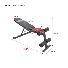 Sunny Health & Fitness Incline / Decline Weight Bench for Adjustable Workout