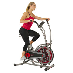 Sunny Health & Fitness Motion Air Bike, Fan Exercise Bike with Unlimited Air Resistance and Device Holder