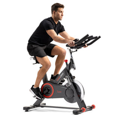 Sunny Health & Fitness Premium Smart Magnetic Belt Drive Indoor Cycling Exercise Bike with 40LB Flywheel