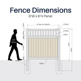 Aleko 6’ x 6’ Vinyl Semi-Private Fence – Sand - Denver Series