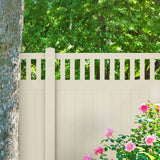 Aleko 6’ x 6’ Vinyl Semi-Private Fence – Sand - Denver Series