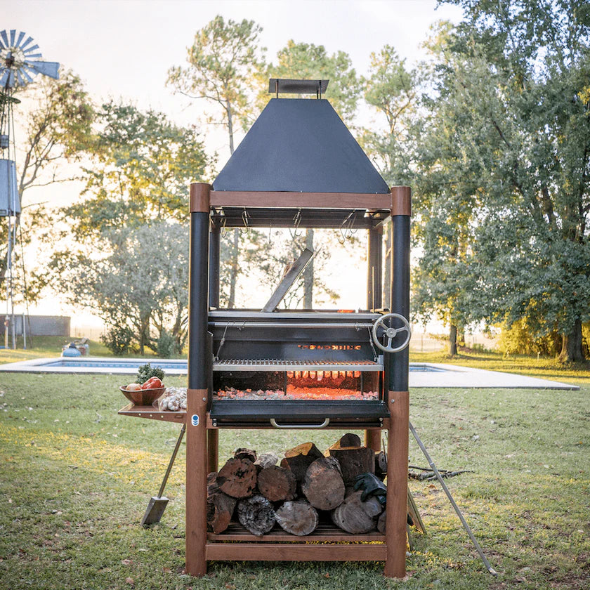 Argentine Charcoal Grill with Firebox Adjustable Grates Fire bricks and 6 Grilling Surfaces Tagwood BBQ02SI - PRE-ORDER