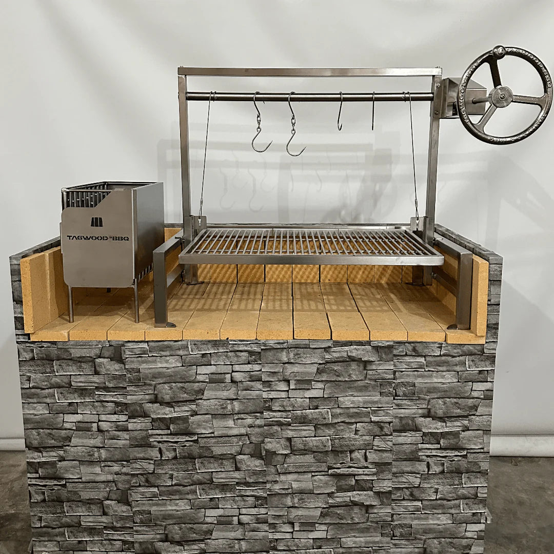 Tagwood BBQ Insert Style Argentine Santa Maria Wood Fire & Charcoal Gaucho Grill without firebricks | BBQ09SS -