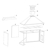 Stainless Steel Grill-Mounted Smoke Hood Tagwood ASH08 Compatible with BBQ06SS or BBQ08SS built-in grills