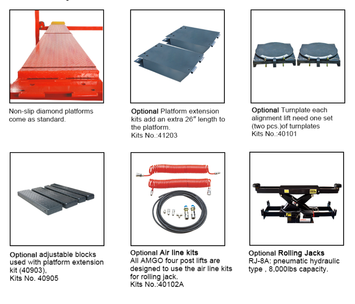 AMGO PRO-14A 14,000 lbs 4 Post Alignment Lift