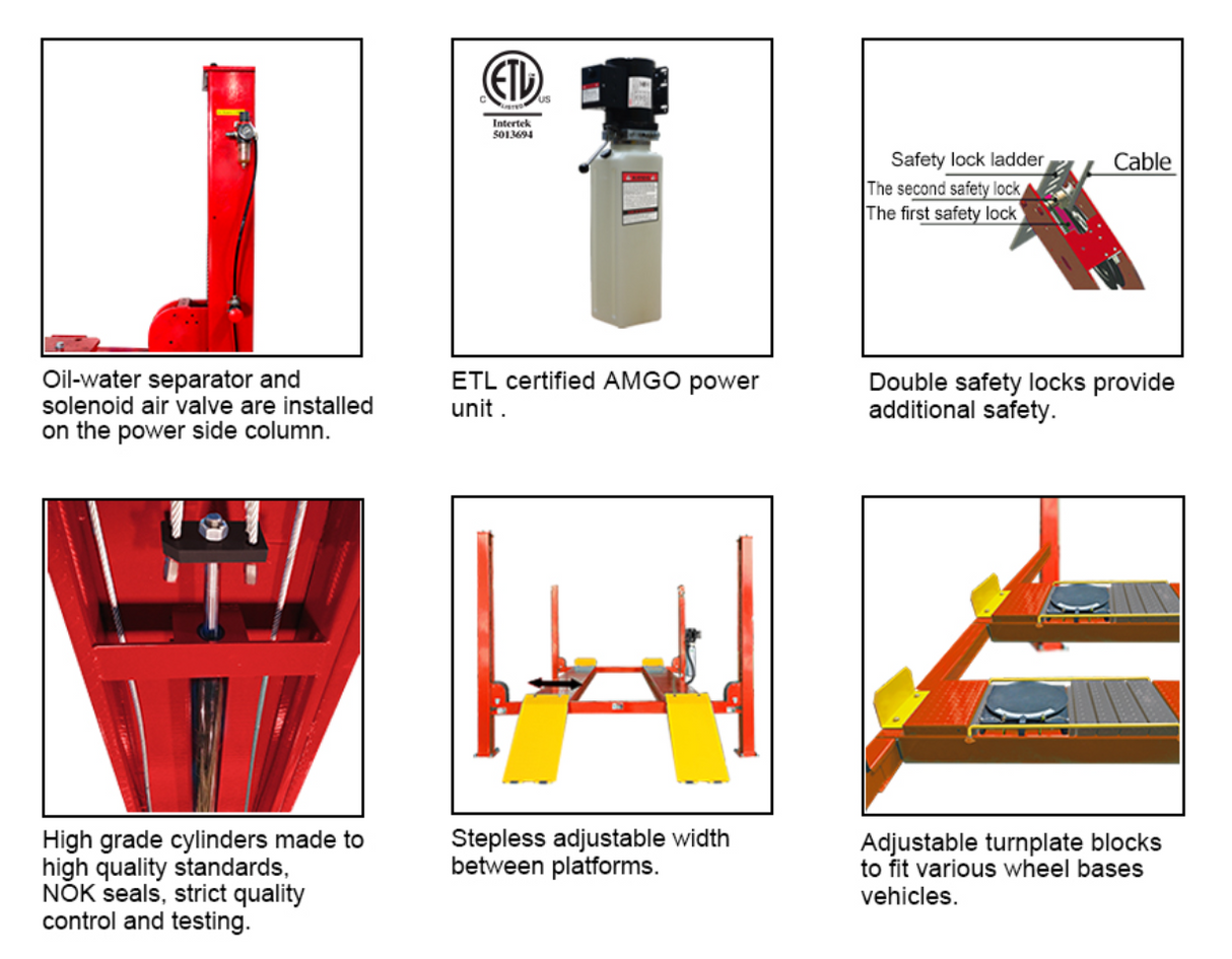 AMGO PRO-18A 18,000 lbs 4 Post Alignment Lift