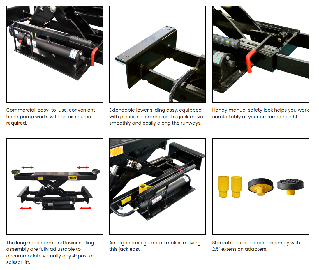 AMGO J5H Manual Rolling Jack 5,000 lbs. Capacity