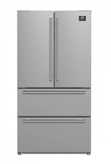 FORNO Moena 36" 19.2 cu. ft. French Door Built-In Refrigerator in Stainless Steel with Ice Maker, FFRBI1820-36SB