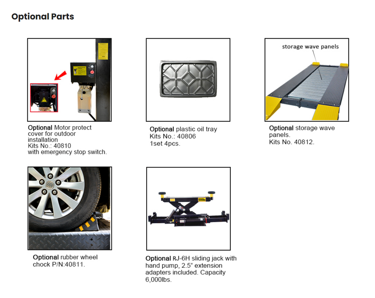 AMGO 409-DPX 9,000 lbs Double Parking 4 Post Lift