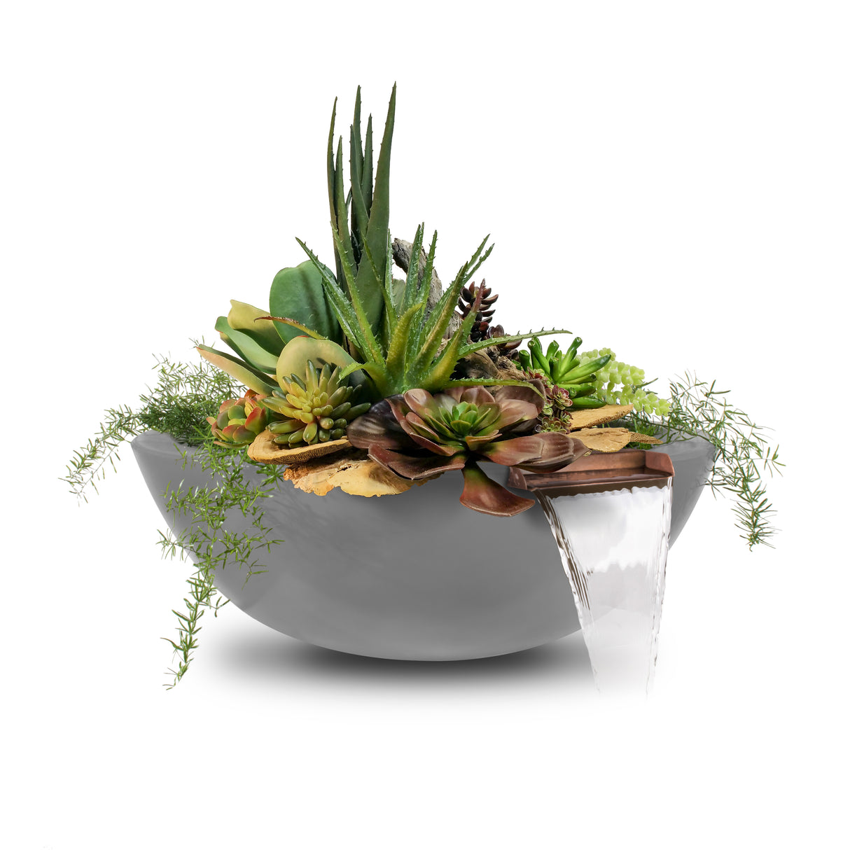The Outdoor Plus Sedona Concrete Planter Bowl with Water