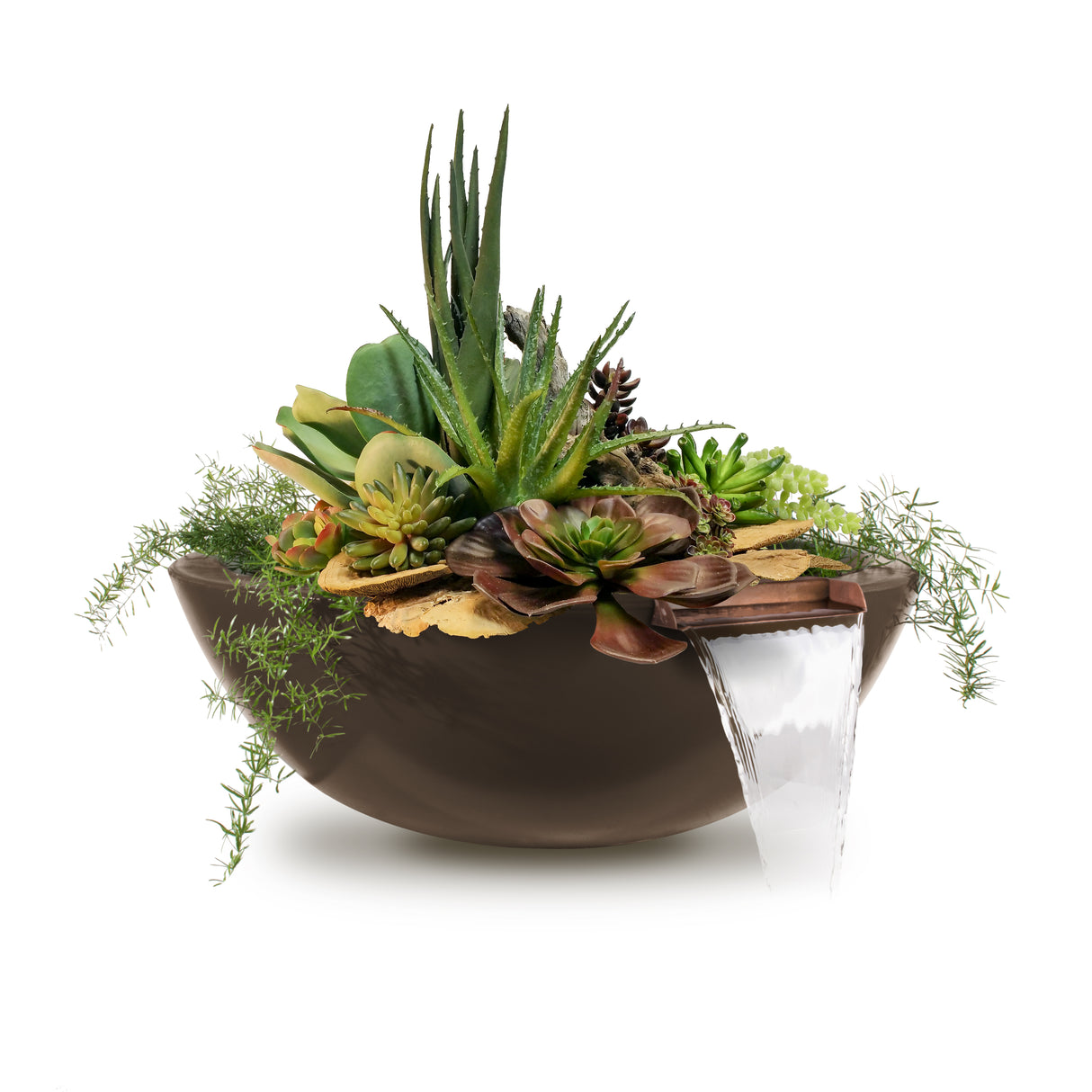 The Outdoor Plus Sedona Concrete Planter Bowl with Water