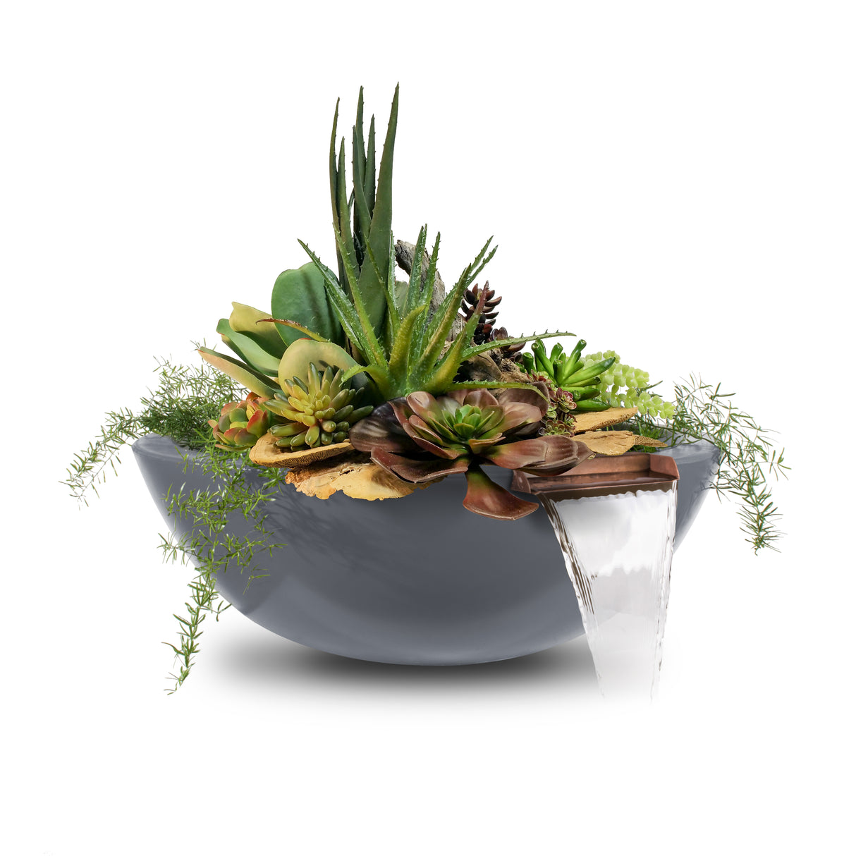 The Outdoor Plus Sedona Concrete Planter Bowl with Water