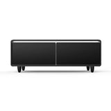 FORNO Evoluto 51" Smart Coffee Table – Dual Fridge Drawers, Bluetooth Audio, Wireless Charging, RGB Light in Black with Wood Accents, FCTFR7006-51WD
