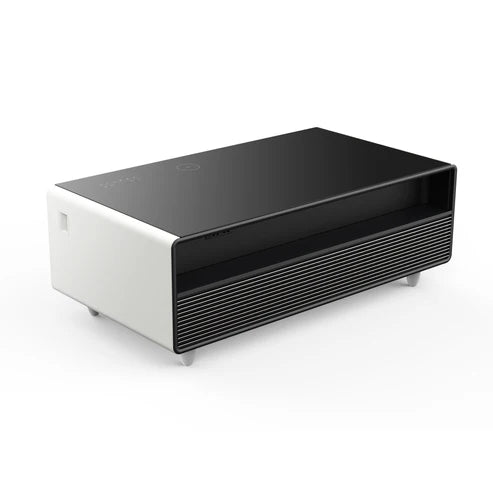 FORNO Evoluto 51" Smart Coffee Table – Dual Fridge Drawers, Bluetooth Audio, Wireless Charging, RGB Light in Black in White, FCTFR7006-51WHT