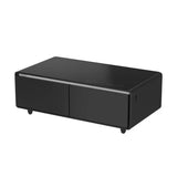 FORNO Evoluto 51" Smart Coffee Table – Dual Fridge Drawers, Bluetooth Audio, Wireless Charging, RGB Light in Black, FCTFR7006-51BLK