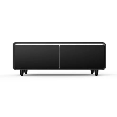 FORNO Evoluto 51" Smart Coffee Table – Dual Fridge Drawers, Bluetooth Audio, Wireless Charging, RGB Light in Black, FCTFR7006-51BLK