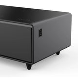 FORNO Evoluto 51" Smart Coffee Table – Dual Fridge Drawers, Bluetooth Audio, Wireless Charging, RGB Light in Black, FCTFR7006-51BLK