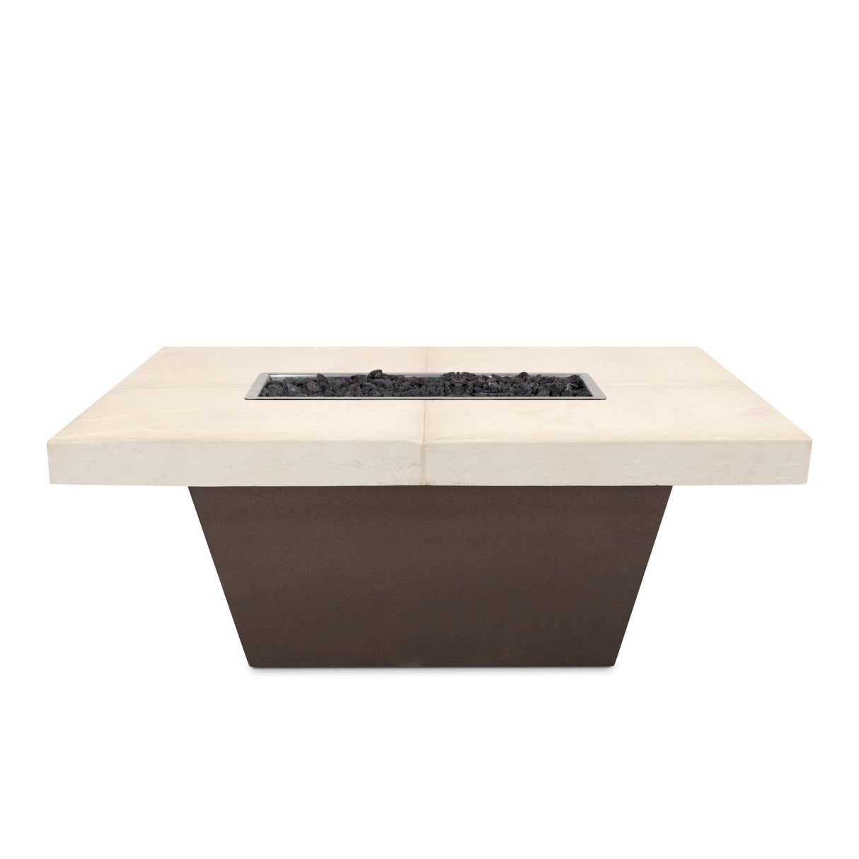 The Outdoor Plus Tacoma Wood Grain Concrete and Steel Fire Table plus Free Cover