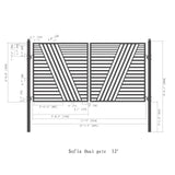 Aleko Steel Dual Swing Driveway Gate with Pedestrian Gate – Sofia Style - 12 ft.