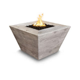 The Outdoor Plus Plymouth Square Wood Grain Concrete Fire Pit