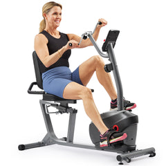 Sunny Health & Fitness Smart Magnetic Recumbent Bike with Hand Cycle