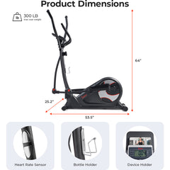 Sunny Health & Fitness Pro Smart Elliptical Trainer With 15 Levels of Magnetic Resistance