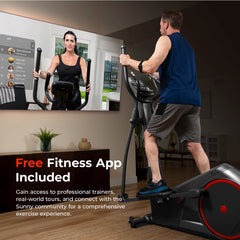 Sunny Health & Fitness Smart Heavy-Duty Elliptical Training Machine