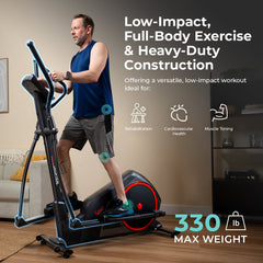 Sunny Health & Fitness Smart Heavy-Duty Elliptical Training Machine