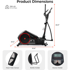 Sunny Health & Fitness Smart Heavy-Duty Elliptical Training Machine