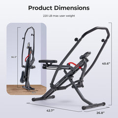 Sunny Health & Fitness Smart Full Motion Upright Row-N-Ride® Squat Assist Trainer Machine