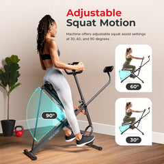 Sunny Health & Fitness Smart Upright Row-N-Ride® Squat Assist Trainer Machine for Abs and Glute Workout