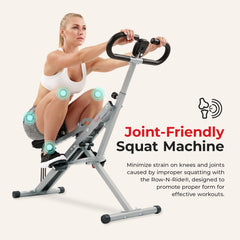 Sunny Health & Fitness Upright Row-N-Ride® Squat Assist Trainer Machine for Abs and Glute Workout