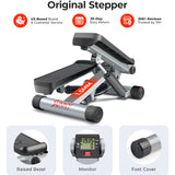 Sunny Health & Fitness Mini Stepper with Resistance Bands Step Machine w/ LCD Monitor