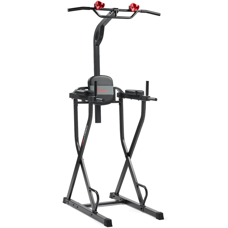 Sunny Health & Fitness Multifunctional & Adjustable Height Power Tower With Rock-Climbing Grip