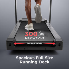 Sunny Health & Fitness Advanced Heavy Duty Auto Incline Smart Treadmill with 20" Running Deck