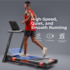 Sunny Health & Fitness Advanced Heavy Duty Auto Incline Smart Treadmill with 20" Running Deck